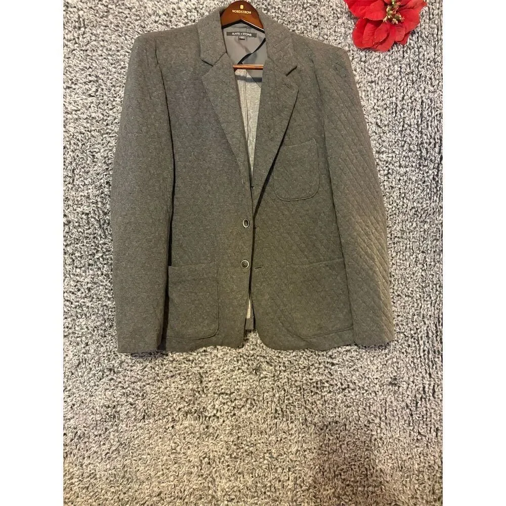 Slate & Stone Men's Gray Blazer XL Single-Breasted Two-Button
